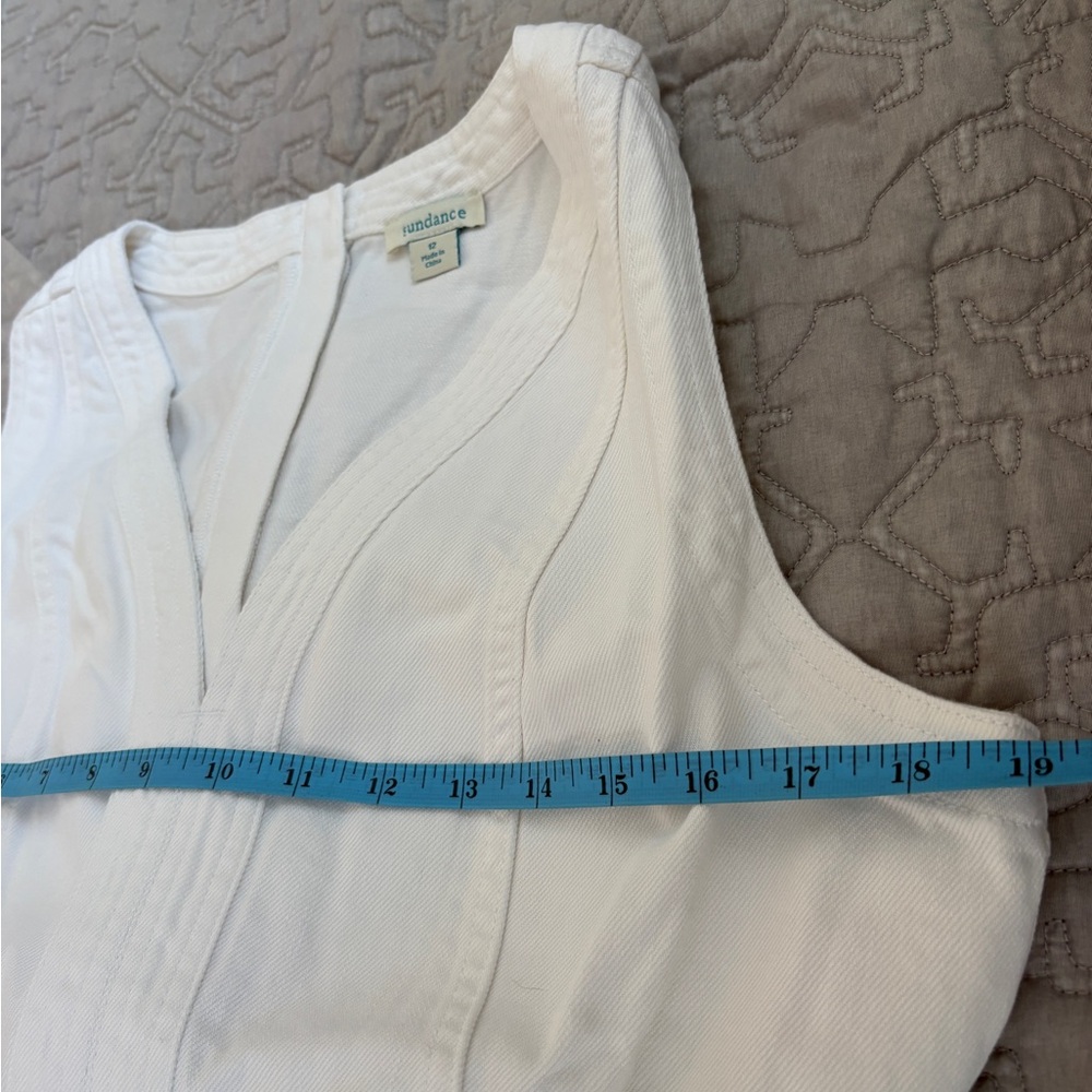 SUNDANCE Catalog NWT ‘Poppy’ Denim Jean Midi Belted Dress in White Size 12 - Picture 13 of 13